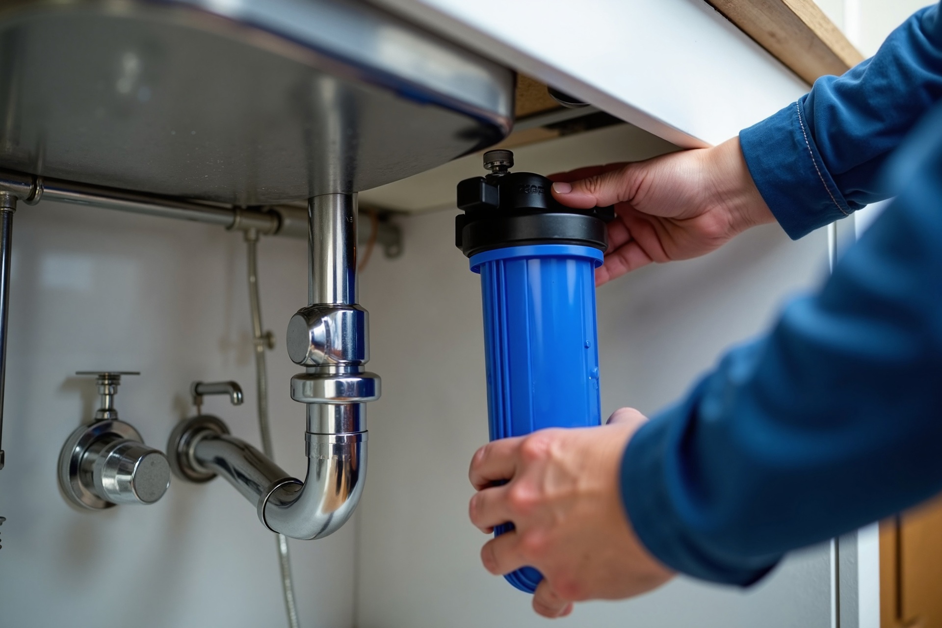 Einbau eines Wasserfilters unter Spüle | Enthärtungsanlage